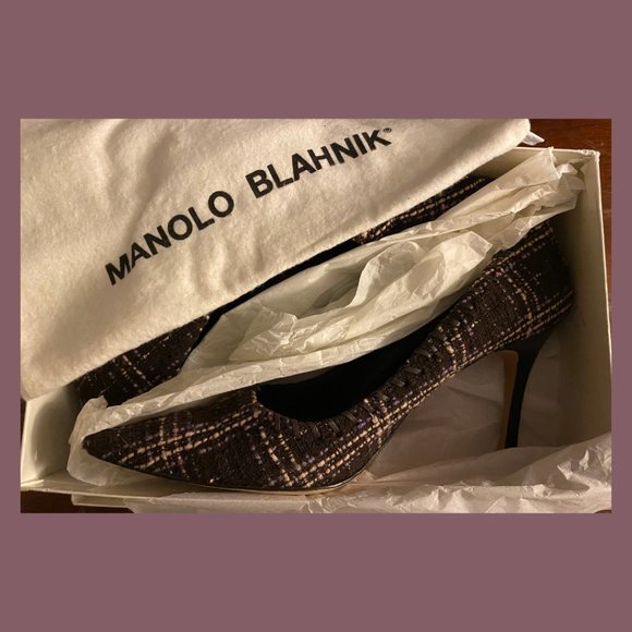 Manolo Blahnik C Verila Tweed with Kid Whipstitch - Size 40EU/10US - Picture 6 of 8
